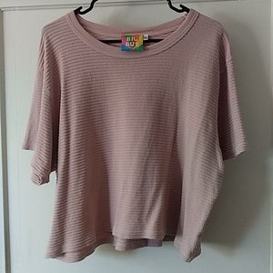 Big Bud Press Cropped Honeycomb Tee XL Pink